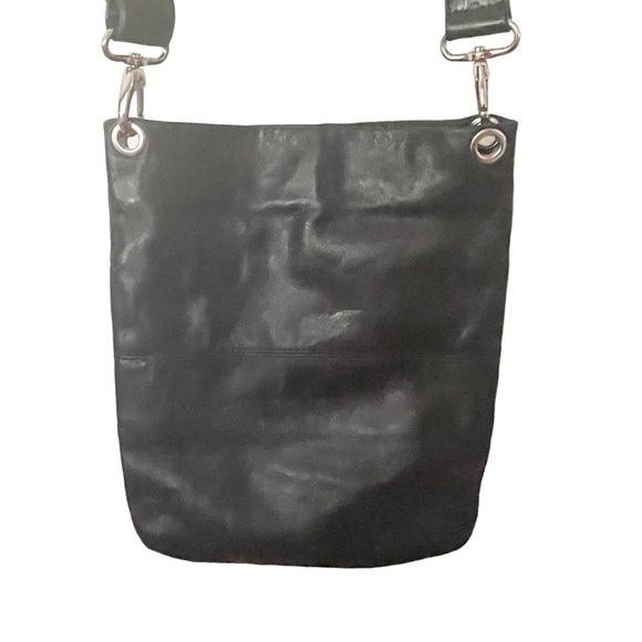 MARGOT Genuine Pebbled Leather Double Zipper Shoulder Crossbody Messenger Bag - Picture 2 of 7